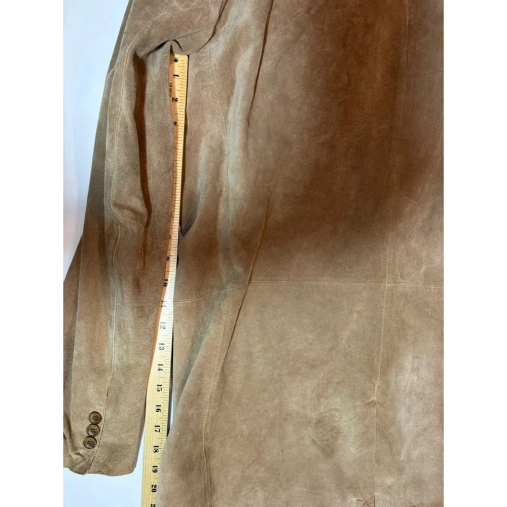 Apt 9 Suede Leather Blazer Jacket Brown 48 Long Western Classic Coat Mens